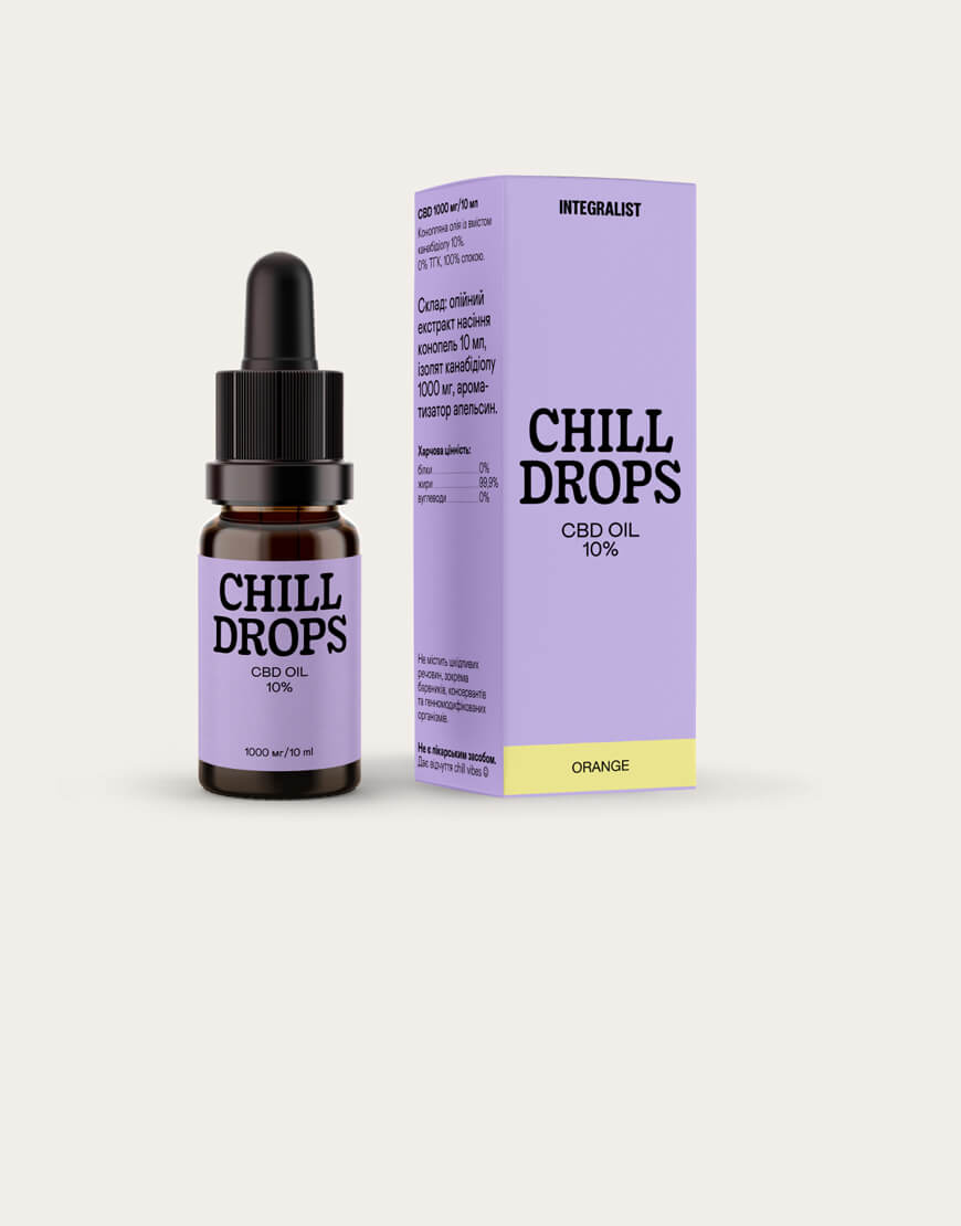 Олія CBD Chill Drops 10% Orange INTGR_CB10OR, фото 1 Олія CBD Chill Drops 10% Orange INTGR_CB10OR, фото 1 - в интернет магазине KAPSULA