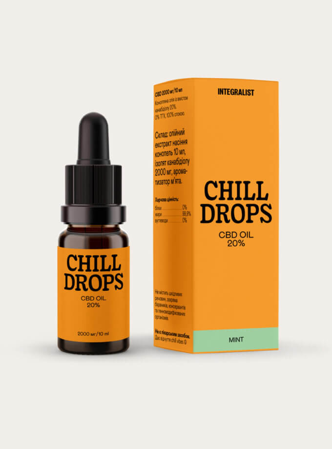 Олія CBD Chill Drops 20% Mint INTGR_CB20MN, фото 1 - в интернет магазине KAPSULA