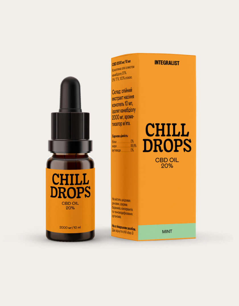 Олія CBD Chill Drops 20% Mint INTGR_CB20MN, фото 1 - в интернет магазине KAPSULA