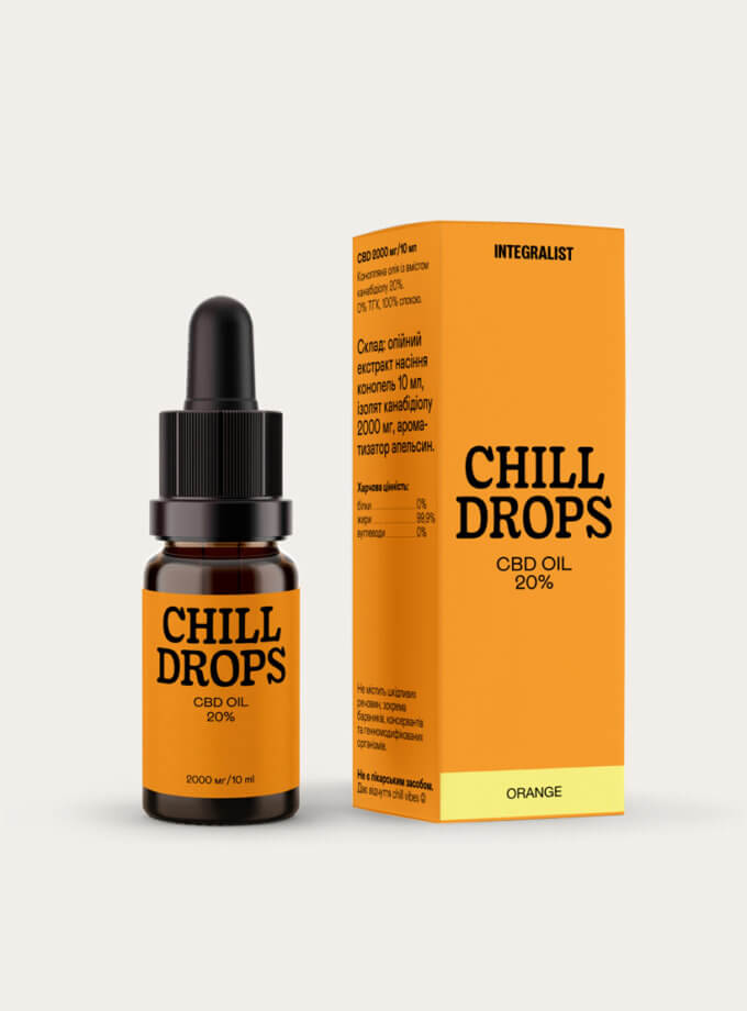 Олія CBD Chill Drops 20% Orange INTGR_CB20OR, фото 1 - в интернет магазине KAPSULA