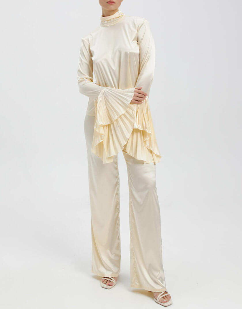 Костюм з блузою та штанами з віскози молочного кольору ESSNC_TE-24, фото 1 - в интернет магазине KAPSULA
