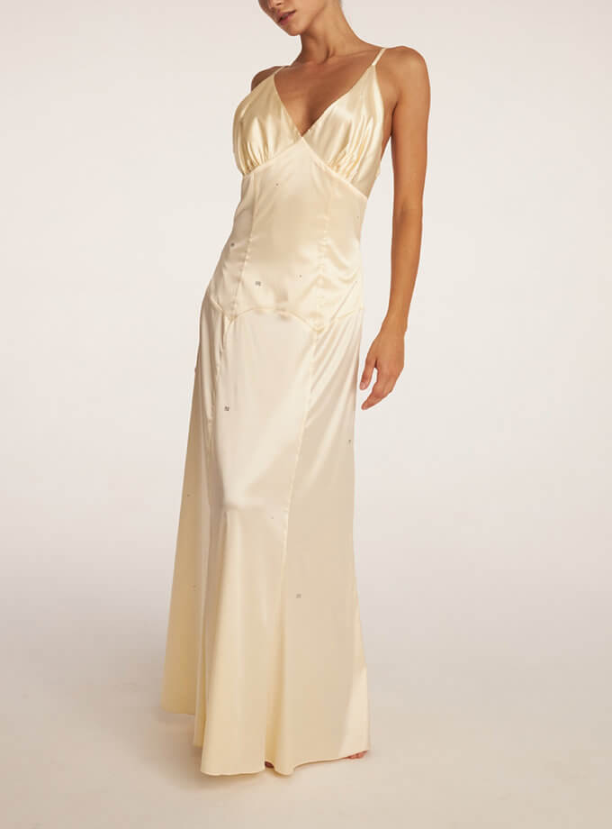 Максі сукня з V-подібним вирізом ESSNC_TE23-11, фото 1 - в интернет магазине KAPSULA