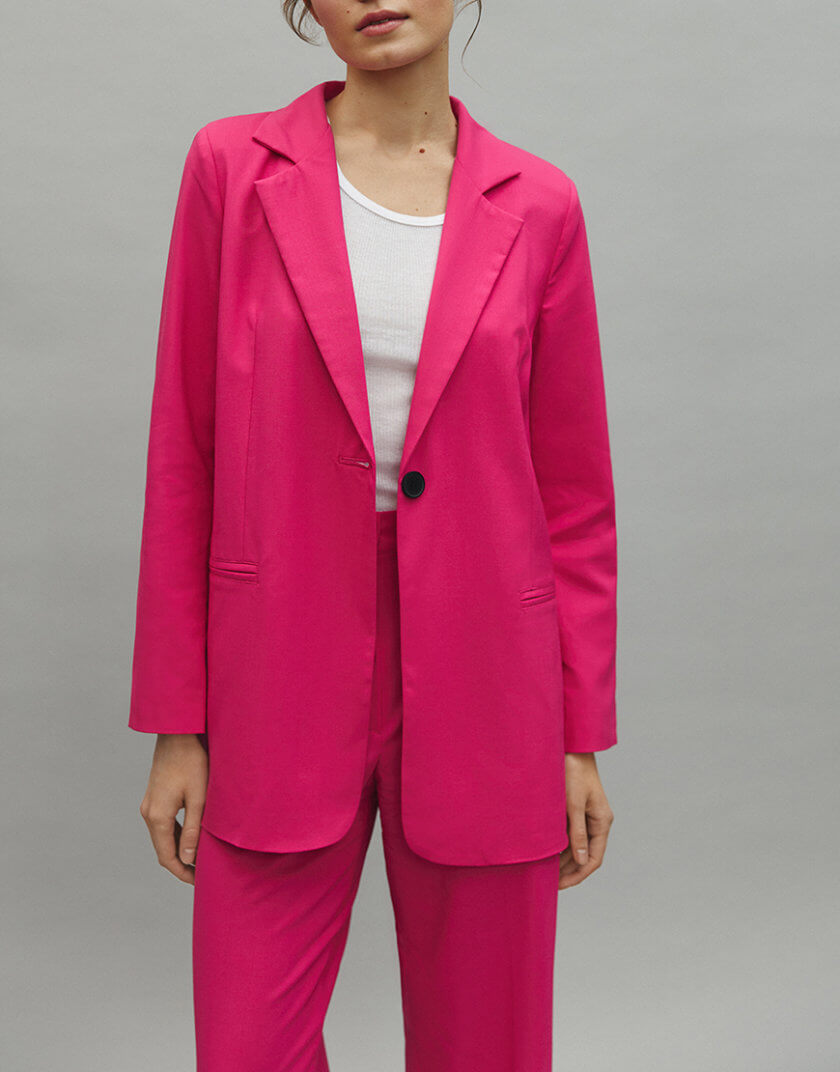 Однобортний піджак кольору фуксія ESSNC_TE23-13, фото 1 - в интернет магазине KAPSULA