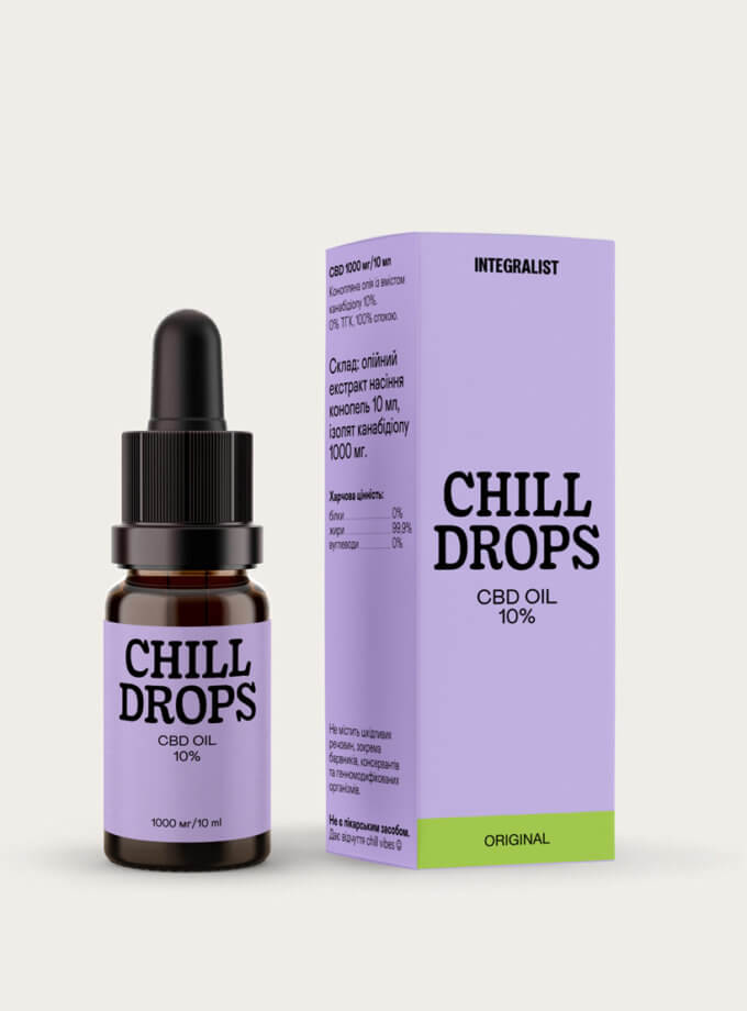 Олія CBD Chill Drops 10% Original INTGR_CB10OG, фото 1 - в интернет магазине KAPSULA