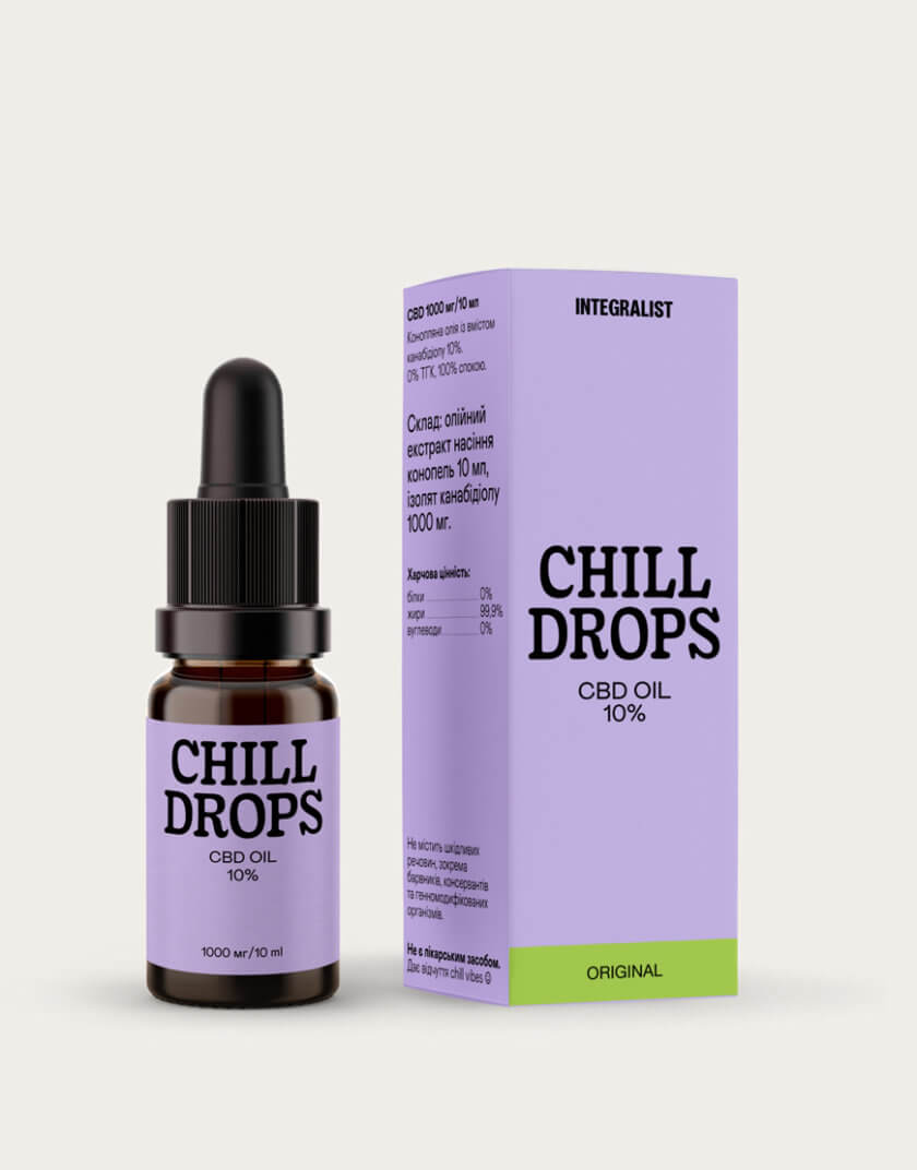 Олія CBD Chill Drops 10% Original INTGR_CB10OG, фото 1 - в интернет магазине KAPSULA
