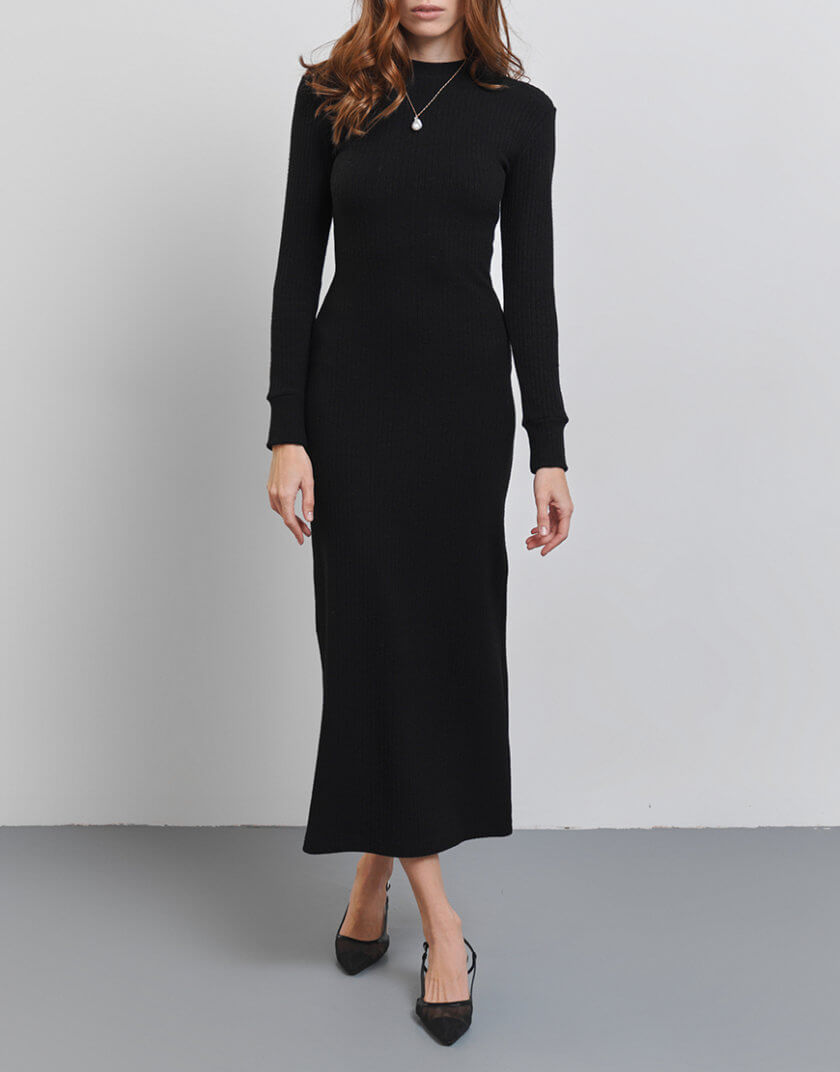 Тепла сукня чорного кольору AY_3705, фото 1 - в интернет магазине KAPSULA