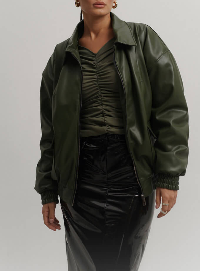 Спідниця лакова чорна RSC_Skirt-leather-004-blck, фото 1 - в интернет магазине KAPSULA