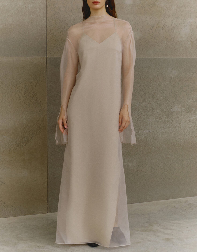 Сукня з шовку й органзи OUN_S-SS23-18-SILK-ORGANZA-DOUBLE-DRESS, фото 1 - в интернет магазине KAPSULA