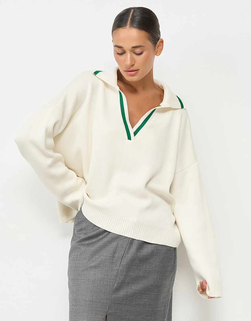 Светр поло молочний SVR_JR-1214, фото 1 Светр поло молочний SVR_JR-1214, фото 1 - в интернет магазине KAPSULA