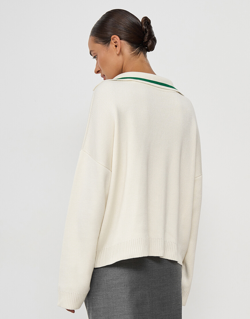 Светр поло молочний SVR_JR-1214, фото 1 Светр поло молочний SVR_JR-1214, фото 1 - в интернет магазине KAPSULA