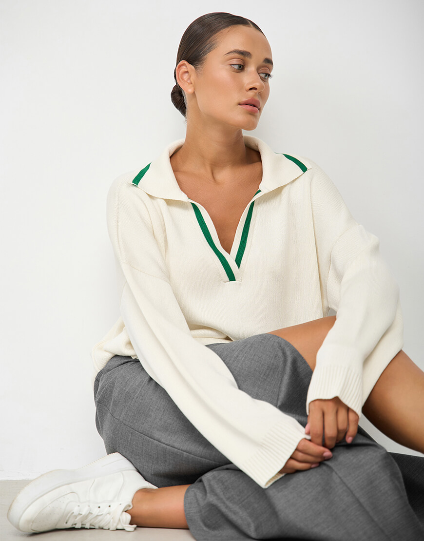 Светр поло молочний SVR_JR-1214, фото 1 Светр поло молочний SVR_JR-1214, фото 1 - в интернет магазине KAPSULA