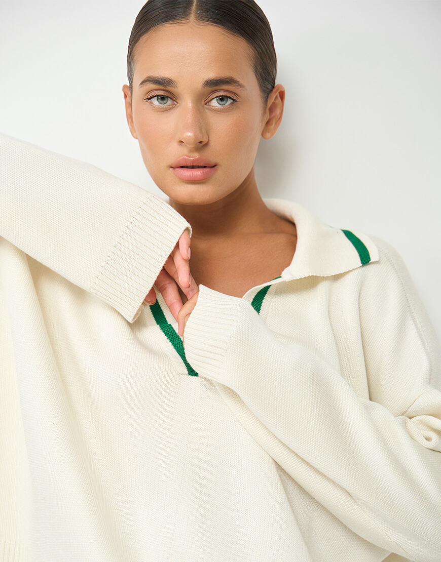 Светр поло молочний SVR_JR-1214, фото 1 Светр поло молочний SVR_JR-1214, фото 1 - в интернет магазине KAPSULA