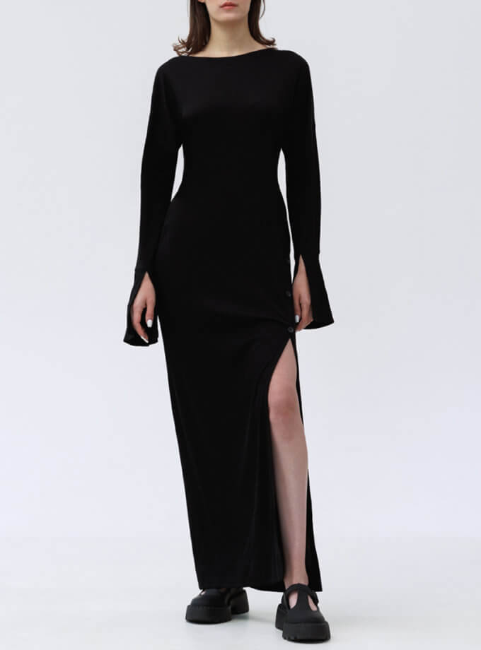 Чорна напівприталена сукня максі Attraction Dress 1314_28-Black, фото 1 - в интернет магазине KAPSULA