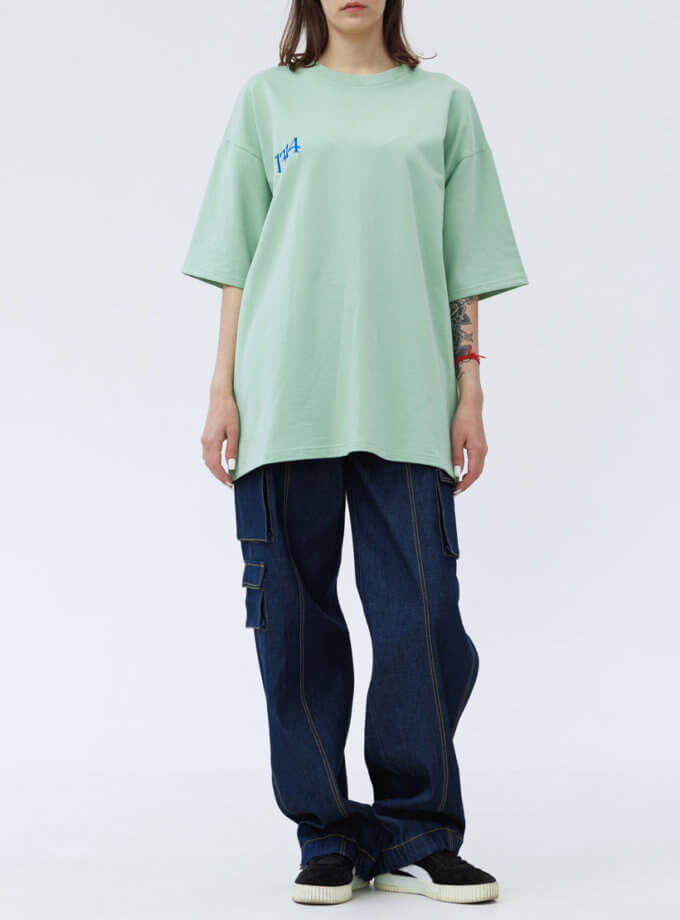 Футболка Strength T-shirt з вишивкою та принтом на спині 1314_13-Matcha-Print, фото 1 - в интернет магазине KAPSULA