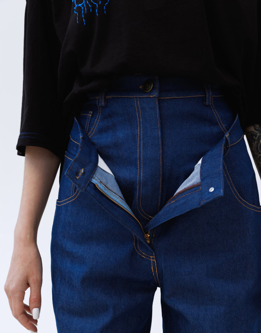 Темно-сині джинси Freedom Jeans з подвійним поясом 1314_29-Blue, фото 1 - в интернет магазине KAPSULA