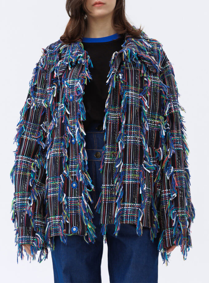 Твідова куртка - бомбер Phoenix jacket 1314_01-Indigo-Multicolor, фото 1 - в интернет магазине KAPSULA