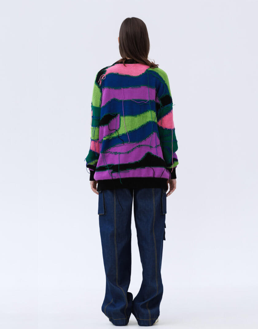 Яскравий оверсайз светр Creativity Sweater 1314_22-Multicolor, фото 1 - в интернет магазине KAPSULA