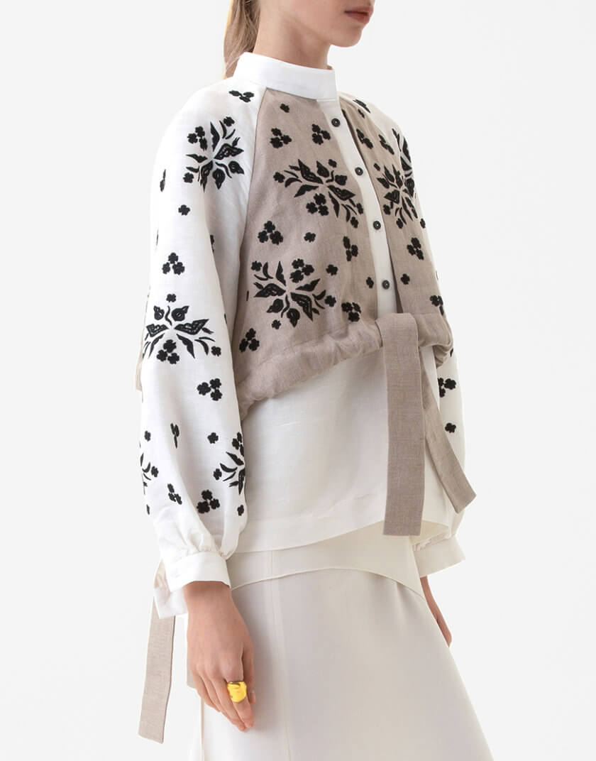 Блуза з кептариком Яворівський дивоцвіт, чорний орнамент GPTV_GA_AA_1313, фото 1 - в интернет магазине KAPSULA