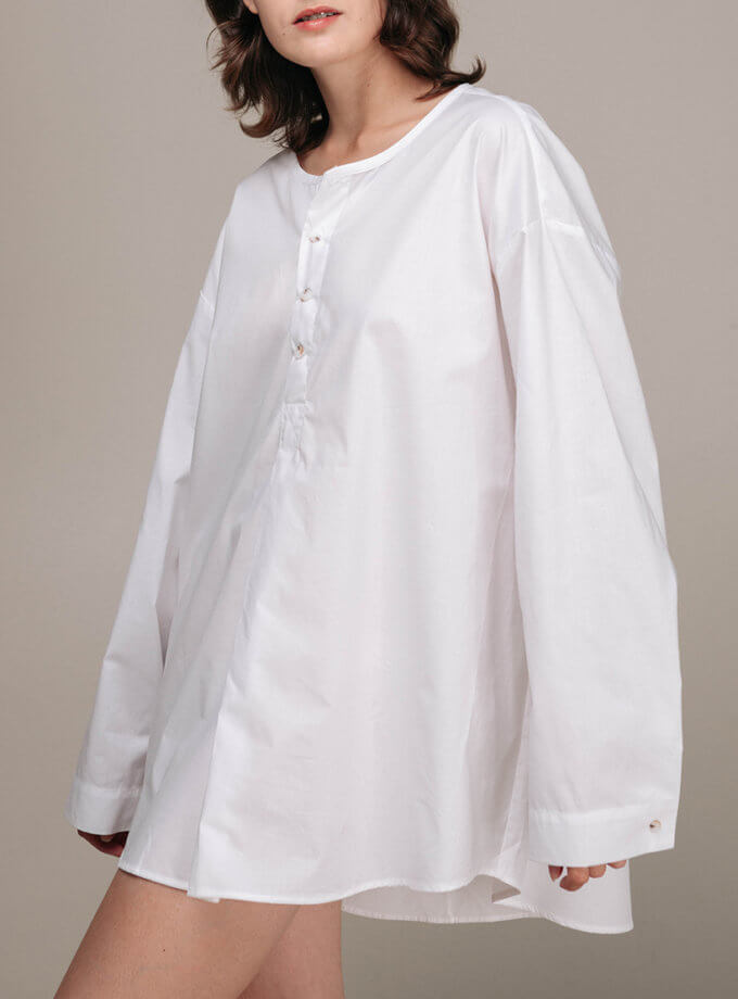 Сорочка оверсайз бавовняна біла AR_SP_43, фото 1 - в интернет магазине KAPSULA