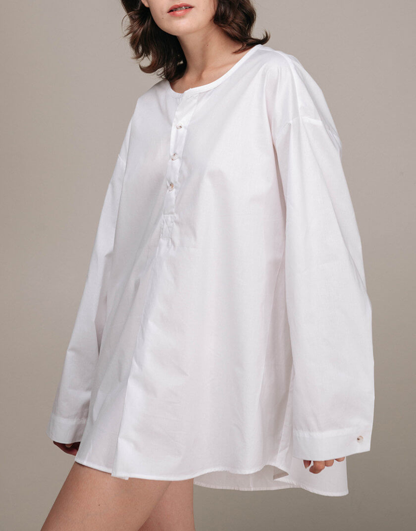 Сорочка оверсайз бавовняна біла AR_SP_43, фото 1 - в интернет магазине KAPSULA