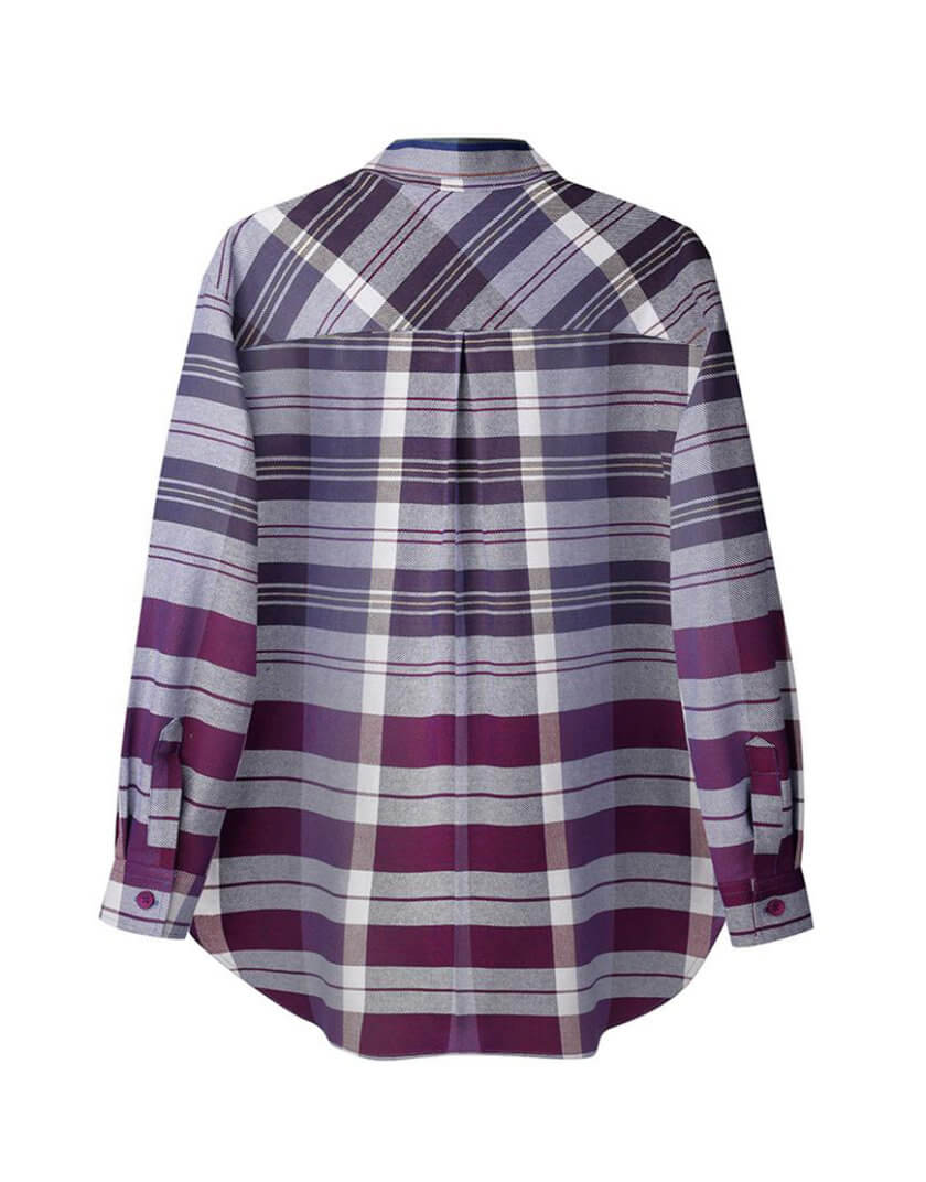 Оверсайз сорочка в різнокольорову клітинку NOMA_672023-violet, фото 1 - в интернет магазине KAPSULA