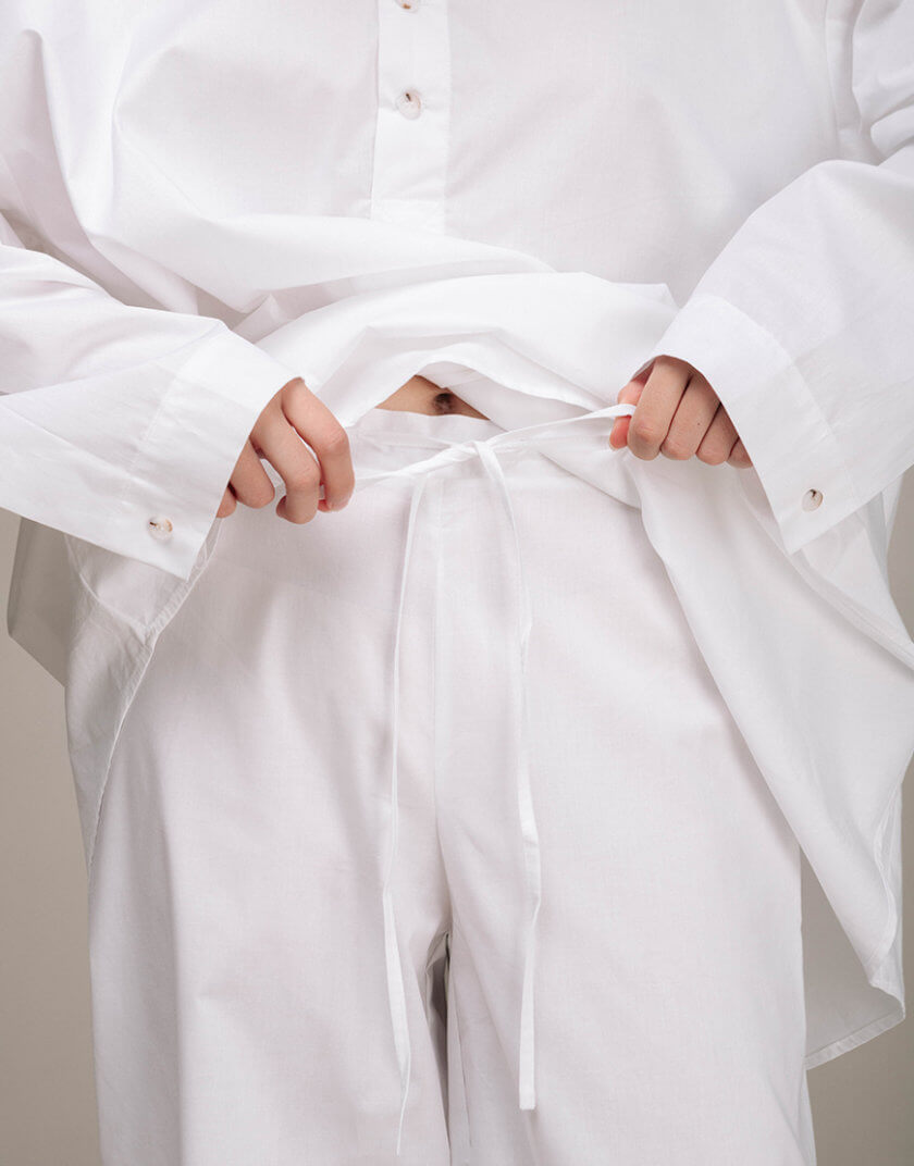 Штани бавовняні жіночі білі AR_SP_53, фото 1 - в интернет магазине KAPSULA