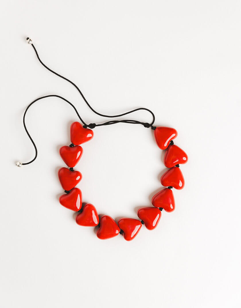 Кольє AURA з червоними порцеляновими серцями TRNA_n-a-001, фото 1 - в интернет магазине KAPSULA