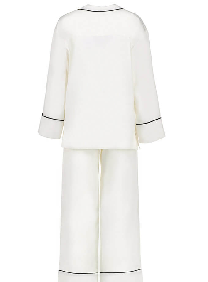 Піжама зі штанами з гладкошліфованої бавовни в молочному кольорі DC_WPST_ M_23, фото 1 - в интернет магазине KAPSULA