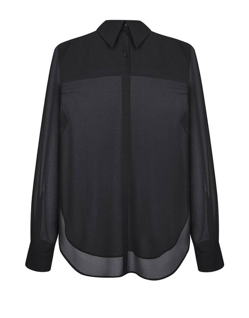 Чорна блуза з шифону KLSVSP251, фото 1 - в интернет магазине KAPSULA
