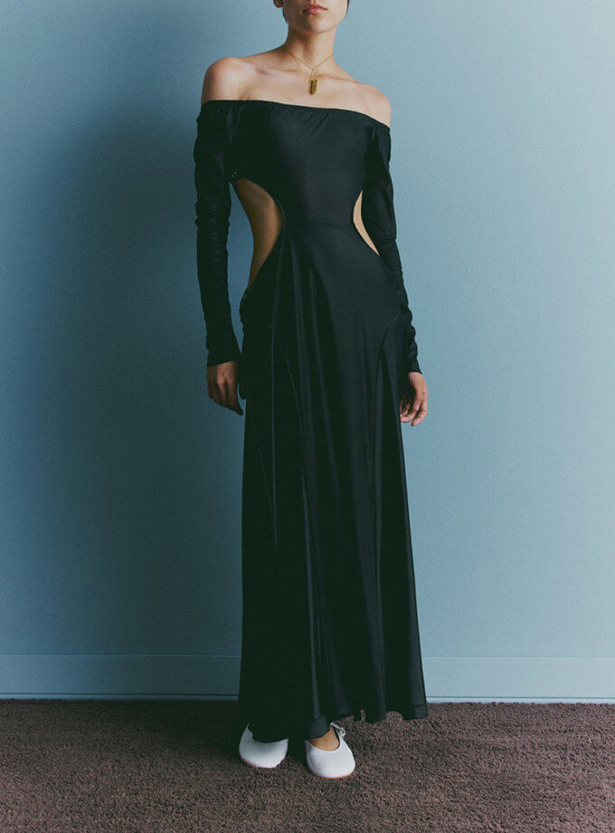 Чорна сукня oun_SS24-16, фото 1 - в интернет магазине KAPSULA