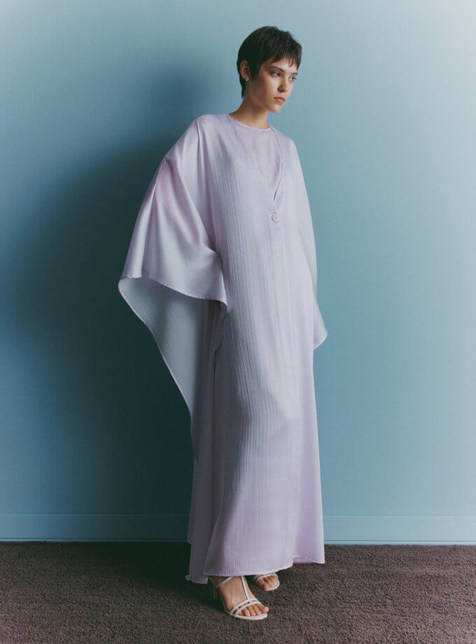 Сукня з накидкою (абая) світло рожева oun_SS24-32, фото 1 - в интернет магазине KAPSULA