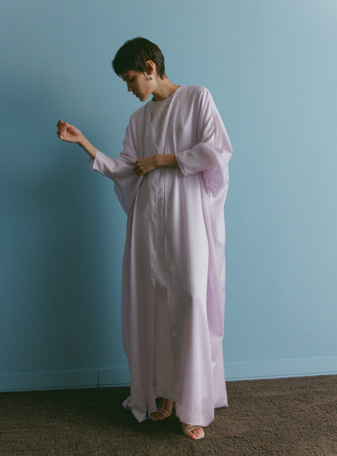 Сукня з накидкою (абая) з приталеними рукавами oun_SS24-33, фото 1 - в интернет магазине KAPSULA
