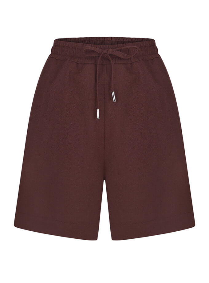 Льняні шорти CHLT_Amalfi_Shorts_ Chocolate, фото 1 - в интернет магазине KAPSULA