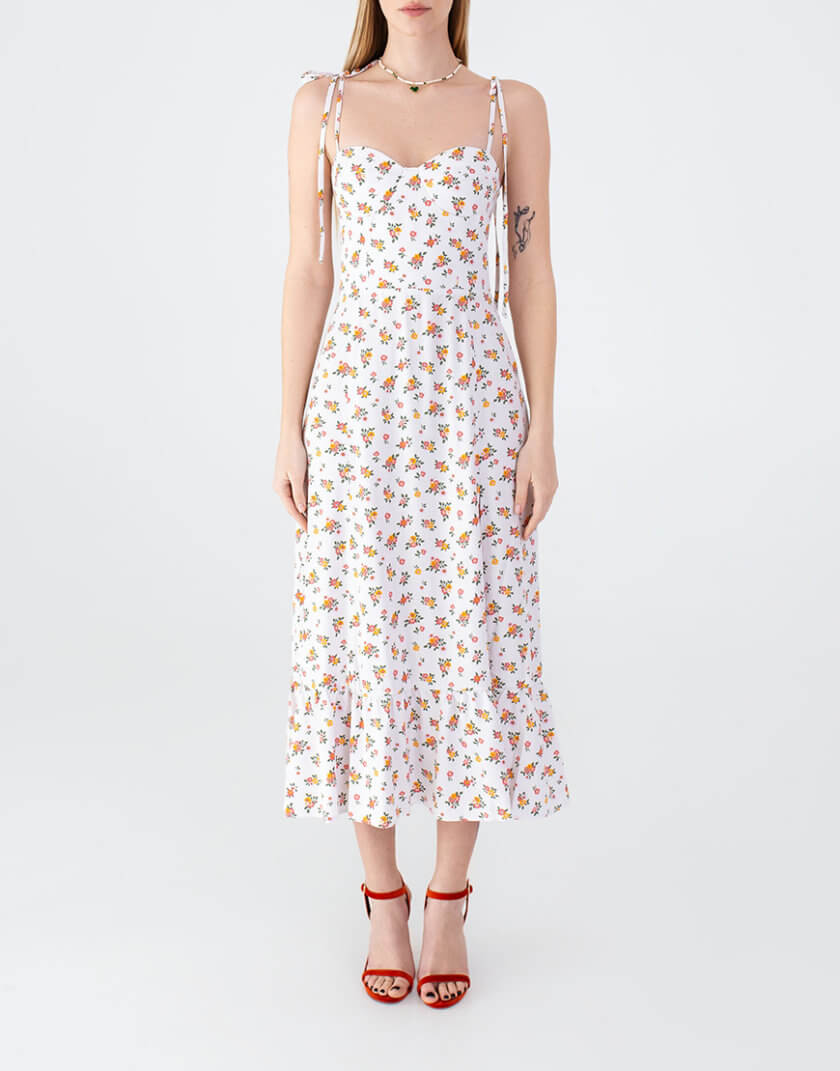 Сукня з чашками біла в принт MGN_ 1733WH, фото 1 - в интернет магазине KAPSULA