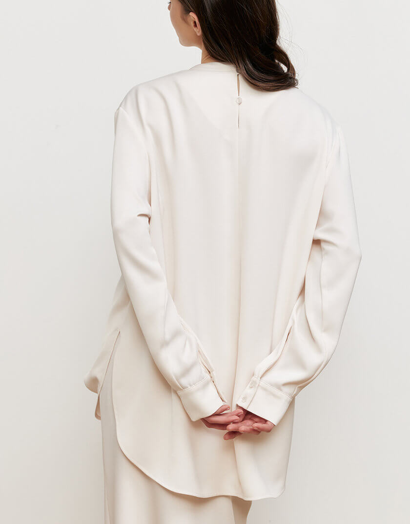Молочна блуза з розрізами KLSVSP253, фото 1 - в интернет магазине KAPSULA