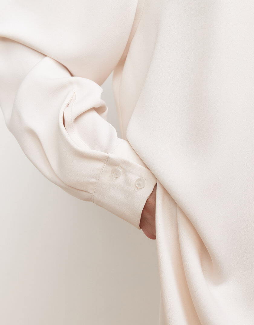 Молочна блуза з розрізами KLSVSP253, фото 1 - в интернет магазине KAPSULA