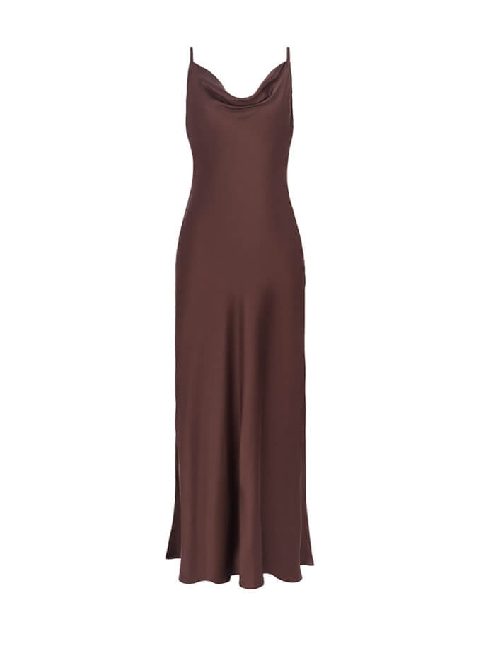 Сукня віскозна з відкритою спиною, шоколадний VS-002, фото 1 - в интернет магазине KAPSULA