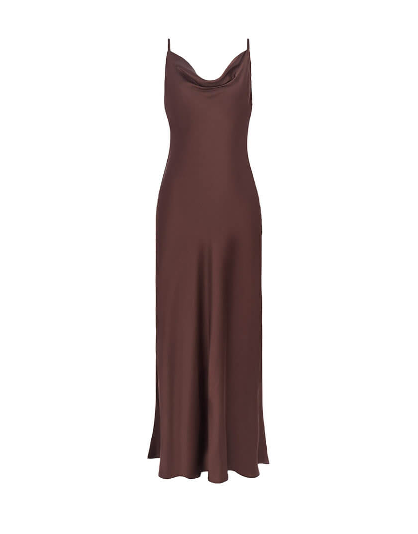 Сукня віскозна з відкритою спиною, шоколадний VS-002, фото 1 - в интернет магазине KAPSULA