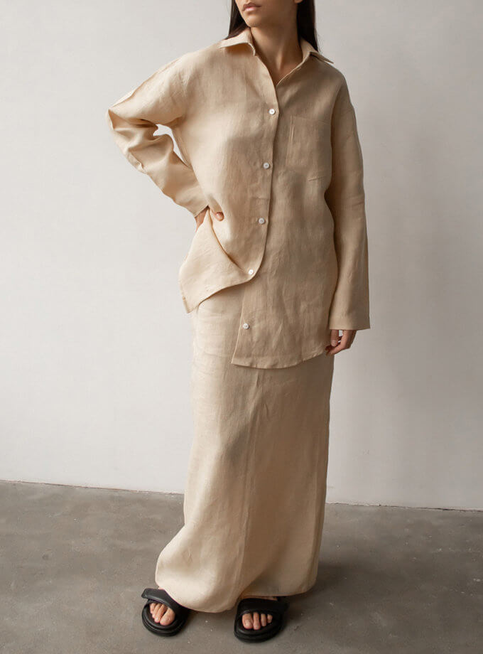Лляний костюм з сорочкою та спідницею DG_SS_6, фото 1 - в интернет магазине KAPSULA