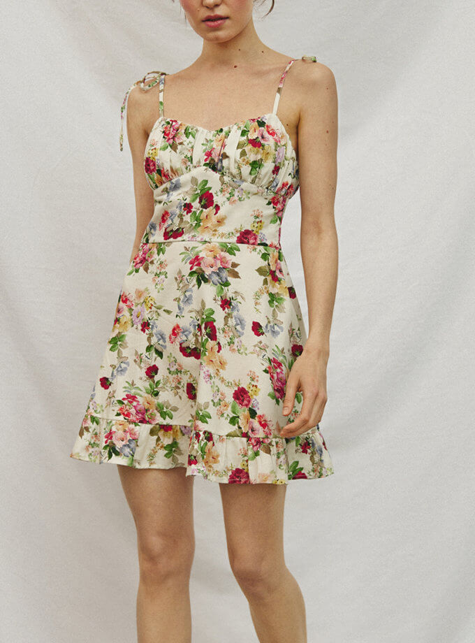 Міні сукня в квітковий принт ESSENCE_TE24-17, фото 1 - в интернет магазине KAPSULA