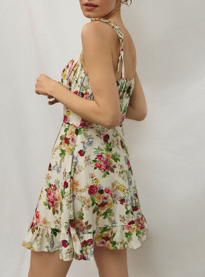 Міні сукня в квітковий принт ESSENCE_TE24-17, фото 1 - в интернет магазине KAPSULA