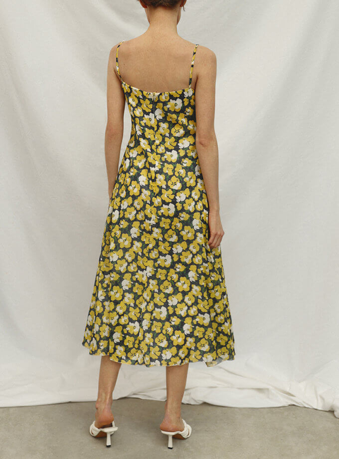 Сукня синя в жовті квіти ESSENCE_TE24-16, фото 1 - в интернет магазине KAPSULA