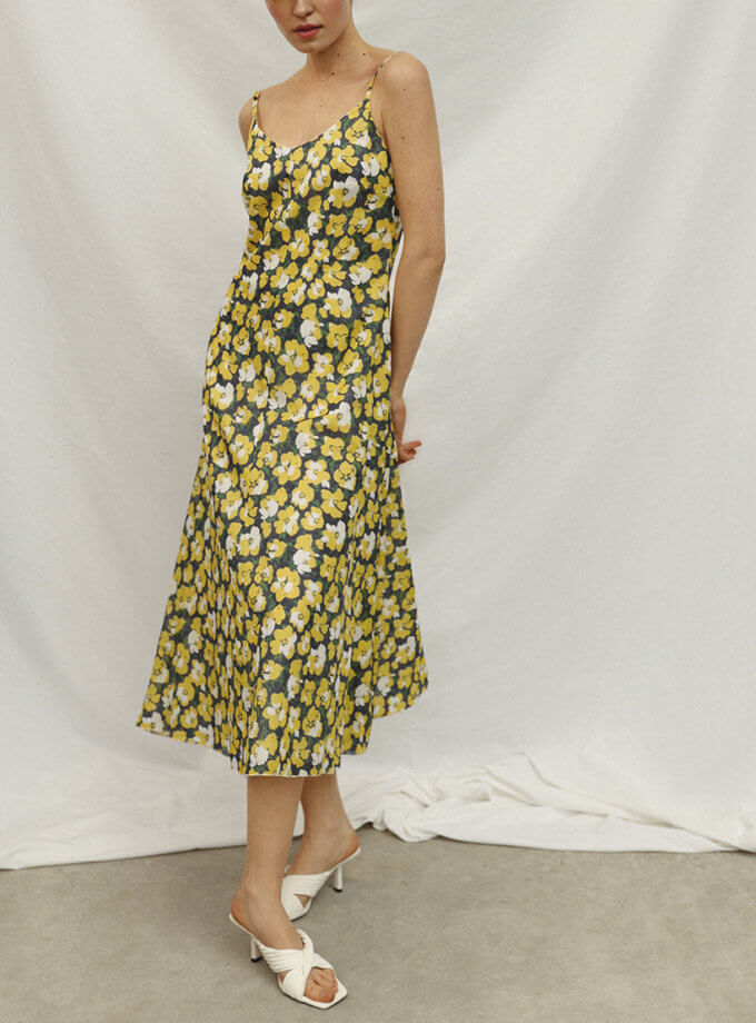 Сукня синя в жовті квіти ESSENCE_TE24-16, фото 1 - в интернет магазине KAPSULA