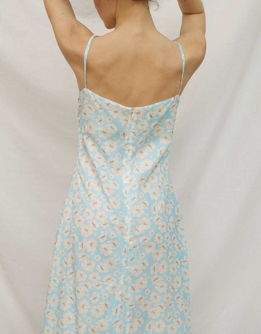 Сукня блакитна в білі квіти ESSNCE_TE24-14, фото 1 - в интернет магазине KAPSULA