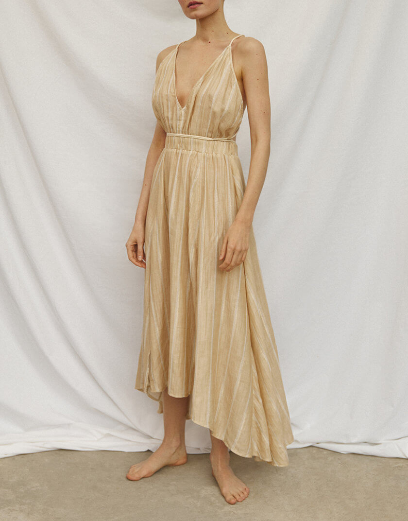 Сукня з льону з відкритою спиною ESSNCE_TE24-13, фото 1 - в интернет магазине KAPSULA