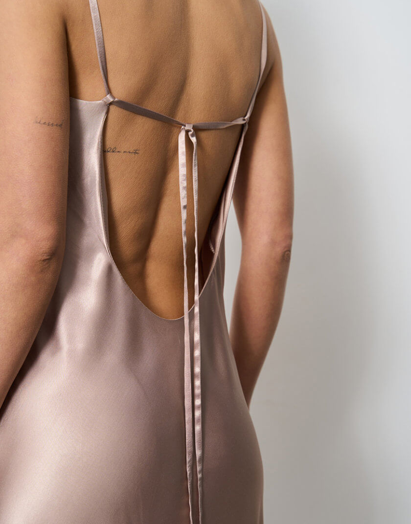 Сукня віскозна з відкритою спиною, мокко SVR_VS-002, фото 1 - в интернет магазине KAPSULA