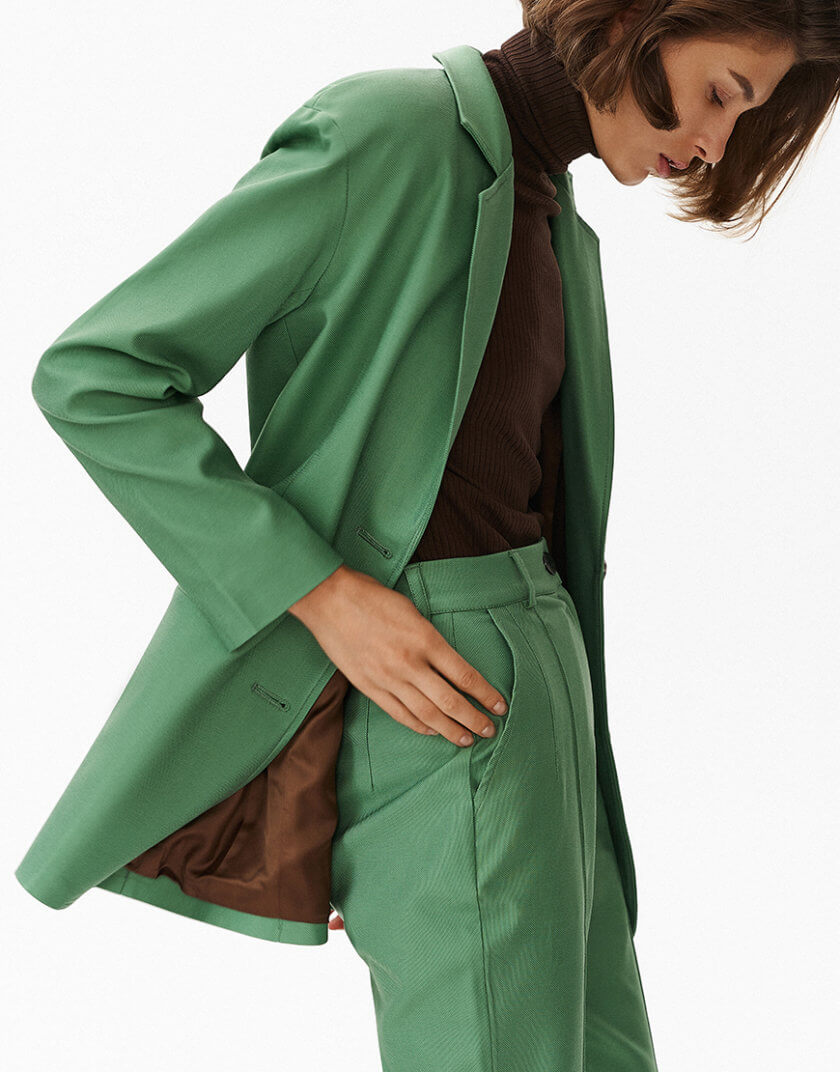 Одноботний піджак зеленого кольору ESSNCE_TE24-3, фото 1 - в интернет магазине KAPSULA