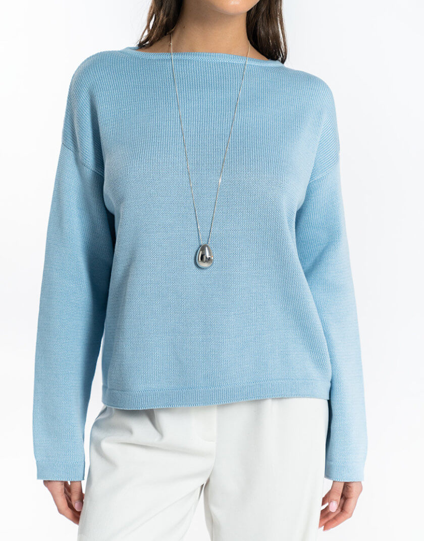 Светр з відкритою спиною Nellie блакитний WH_sweater-nellie-blue-24, фото 1 - в интернет магазине KAPSULA