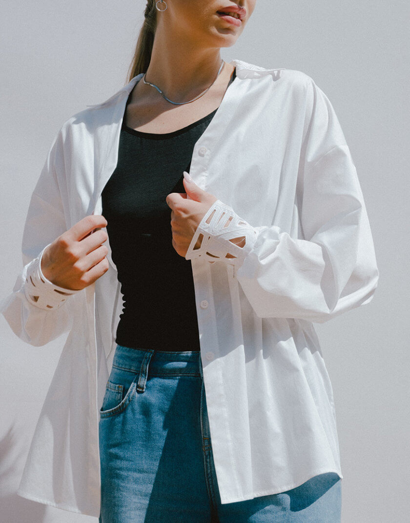 Сорочка біла з авторською вишивкою SNV_SANSH_COTW_1, фото 1 - в интернет магазине KAPSULA