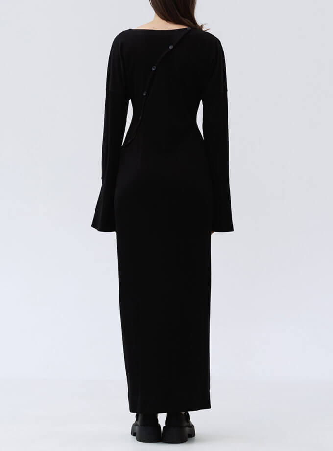 Чорна напівприталена сукня максі Attraction Dress 1314_34-Black-1, фото 1 - в интернет магазине KAPSULA
